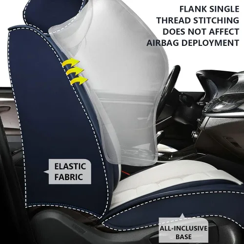 Miniatura 5 de Fundas de Asiento de Automóvil de Lujo, Impermeables, Suaves, Transpirables, de Cuero PU, Funda de Asiento con Bolsillos de Almacenamiento, Se