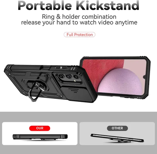Miniatura 6 de Funda para Samsung Galaxy A14 5G con cubierta deslizante para cámara y protector de pantalla HD [grado militar de 16 pies probada en caídas] Soporte