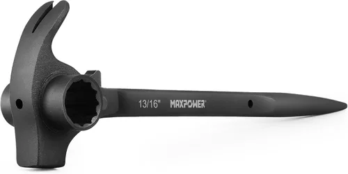 Miniatura 11 de MAXPOWER Llave de trinquete de andamio de 3/4 x 7/8 pulgadas, llave Spud Podger, funciones multifuncionales con barra de palanca de garra y cara