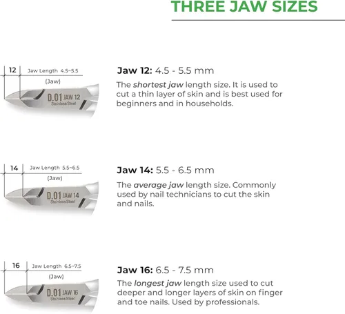 Miniatura 4 de NGHIA Alicate de cutículas D-06 JAW 12 Acero inoxidable Duradero y afilado Diseño ergonómico Chapado en gris Ideal para salones y uso