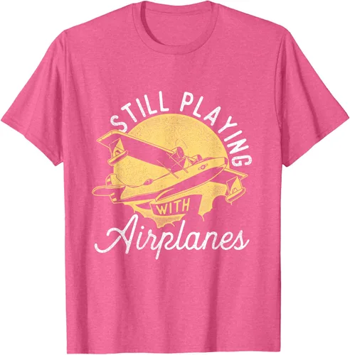 Miniatura 35 de Still Playing With Airplanes - Camiseta de control remoto RC Avión Piloto, Negro