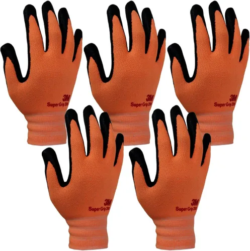 Miniatura 8 de 3M Guantes de trabajo de jardinería con revestimiento de espuma de nitrilo de agarre cómodo (5 unidades) (L, gris)