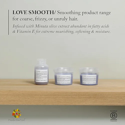 Miniatura 4 de Davines LOVE/Smoothing Shampoo, Gentle Anti-Frizz Cleanser for Frizzy, Coarse or Unruly Hair - Promotes Straightening & Shine - Apple Pulp Formula