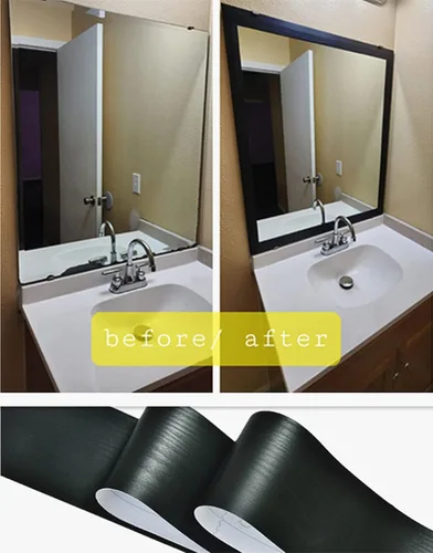 Miniatura 2 de Amhao Papel tapiz autoadhesivo para salpicaduras, 32.8 ft, color negro
