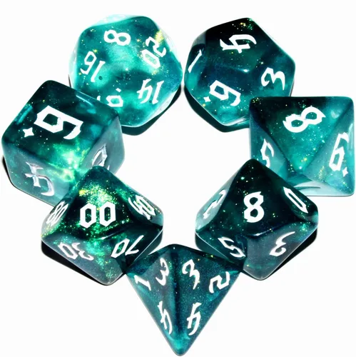 Miniatura 3 de Conjunto de dados DND transparentes rojos mezclados con blanco para juego de mesa Rojo y blanco