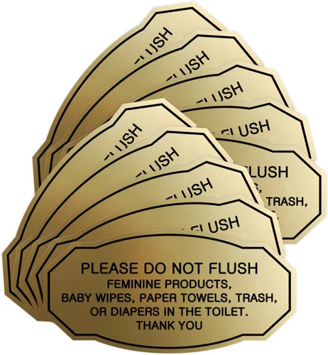 Miniatura 41 de Signs ByLITA Letrero de etiqueta victoriana Please Do Not Flush (Lt Gray), pequeño, 1 paquete Gris claro
