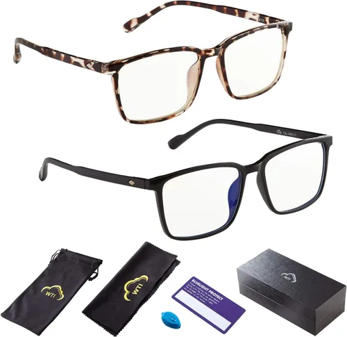 Miniatura 7 de Gafas de bloqueo de luz azul para TV, teléfono, computadora, pantalla de juegos, hombres y mujeres, marco TR90, antifatiga ocular UV, paquete de 2