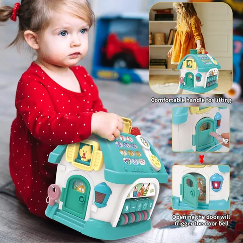 Miniatura 5 de Ming You Juguetes para niños de 1 año, 8 en 1 funcional casa musical juguetes educativos para bebés de 12 a 18 meses, juguete Montessori para niños