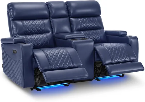 Miniatura 12 de MCombo Sofá Loveseat Eléctrico de 3 Asientos de 76.7'' para Adultos, Asiento de Cine en Casa con Reposacabezas Eléctrico, Certificado FSC, Puertos