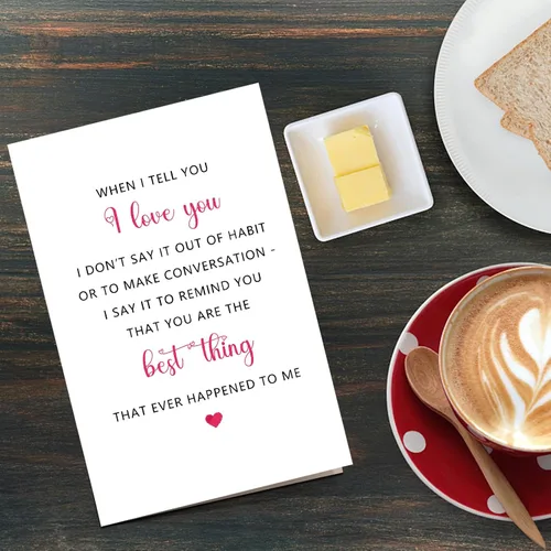 Miniatura 6 de Qiliji Tarjeta del día de San Valentín para marido, novio, esposa, novia, bonita tarjeta de amor de poema para él y ella, tarjeta de aniversario