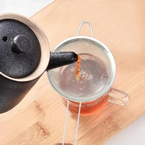 Miniatura 4 de Honbay 4 coladores de té pequeños de 3.15 pulgadas, mini colador de cóctel de acero inoxidable, colador de malla fina, colador de barra, herramienta