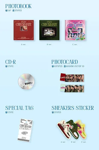 Miniatura 4 de ( Special Edition ) ITZY - CHECKMATE Mini Album ( A + B + C - 3 Version Full Set. )+1ea ITZY Store Gift Card K-POP SEALED