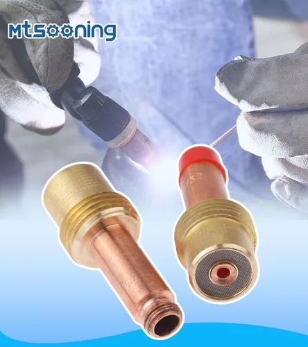 Miniatura 3 de Kit de consumibles de cobre con cuerpo de pinza de lente de gas de 0.094 in (3/32 pulgadas), 5 uds. 45V26 para soplete de soldadura TIG serie 17, 18