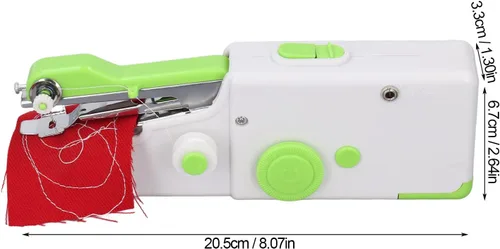 Miniatura 7 de Diydeg Máquina de coser de mano, mini máquina de coser eléctrica portátil, ergonómica, alimentada por batería, herramienta de reparación portátil
