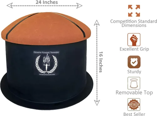 Miniatura 2 de Olympia Pommel Trainer - Seta de gimnasia para niños, cápsula de entrenamiento de caballo de pommela, estándar de competencia, uso en club y hogar
