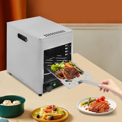 Miniatura 3 de Asador eléctrico para carnes, parrilla eléctrica de 30-1500 °F, parrilla eléctrica portátil de acero inoxidable, parrilla de carne de mesa