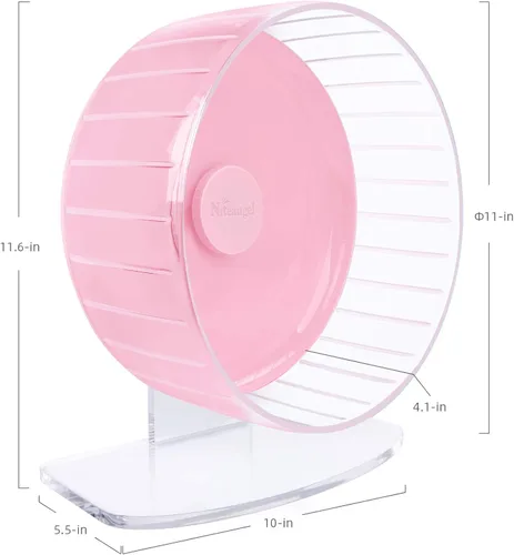 Miniatura 6 de Niteangel - Ruedas de ejercicio supersilenciosas para hámster, con soporte ajustable, para ratones, jerbos u otros animales pequeños