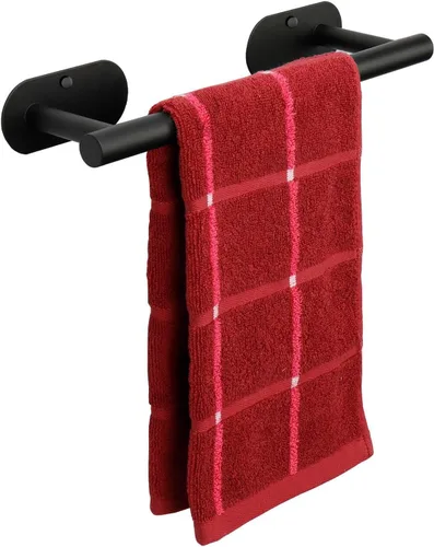 Miniatura 11 de TocTen Toallero de baño autoadhesivo, toallero para baño, soporte para toallas de baño de acero inoxidable a prueba de óxido, sin daños, barra