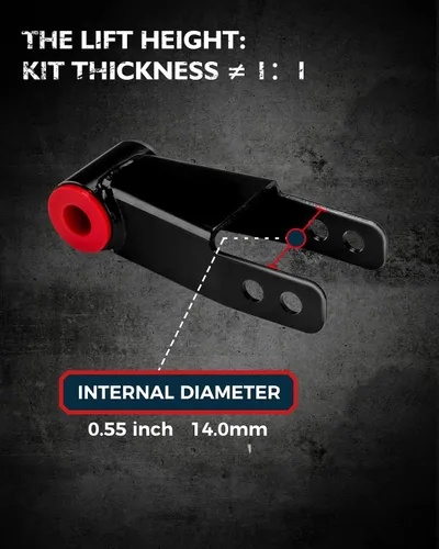 Miniatura 5 de KAX Kit de nivelación trasero de 1-2" Compatible con Jeep Cherokee 1984-2001 2WD/4WD Grilletes de bajada trasera de acero de alta resistencia