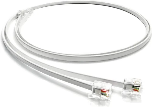 Miniatura 12 de Paquete de 2 cables telefónicos de 3 pulgadas, grado profesional, fabricado en Estados Unidos, enchufes RJ11 macho 6P4C con contactos dorados de 50