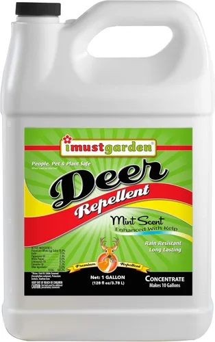 I Must Garden - Concentrado repelente de ciervos – 1 galón: aroma a menta en aerosol para plantas – Ingredientes naturales – Hace 10 galones, cubre