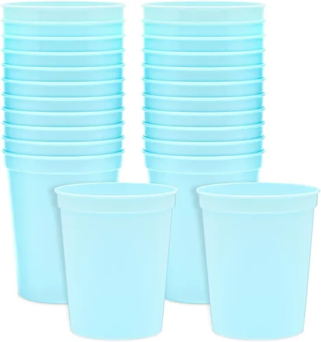 Miniatura 10 de BLUE PANDA Vasos de estadio de 16 onzas color verde lima, vasos de plástico reutilizables y aptos para lavavajillas, vasos de recuerdo de fiesta