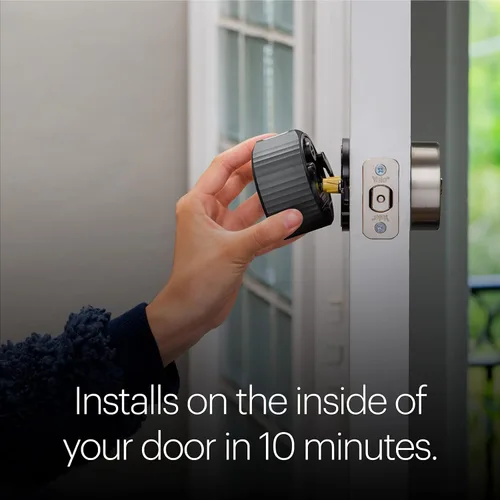 Miniatura 3 de August Home Cerradura inteligente Wi-Fi negra mate y teclado inteligente, cerradura de puerta sin llave para puerta de entrada delantera, ideal