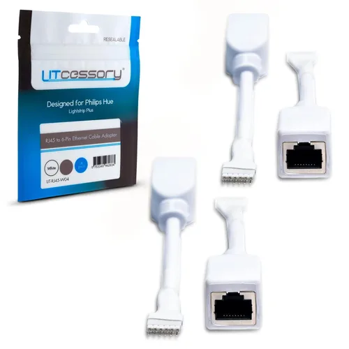 Miniatura 7 de Litcessory Adaptador de cable Ethernet RJ45 a 6 pines para tira de luz Philips Hue/WiZ