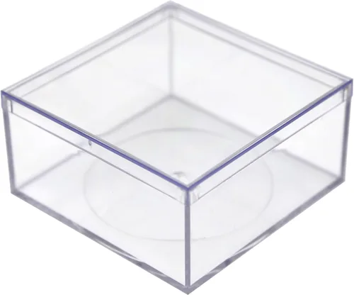 Miniatura 11 de Juego de 6 cajas de acrílico con tapas, 3.44 pulgadas cuadradas x 4.5 pulgadas de alto, fabricadas en Estados Unidos, vitrina transparente
