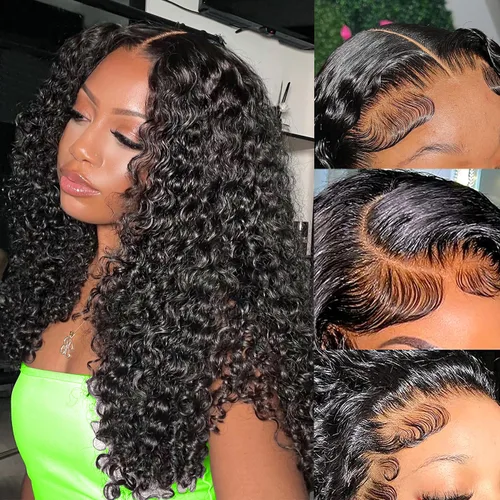 Miniatura 7 de Pelucas de cabello humano ondulado profundo con encaje frontal de 30 pulgadas, pelucas rizadas para mujeres negras, pelucas de encaje frontal