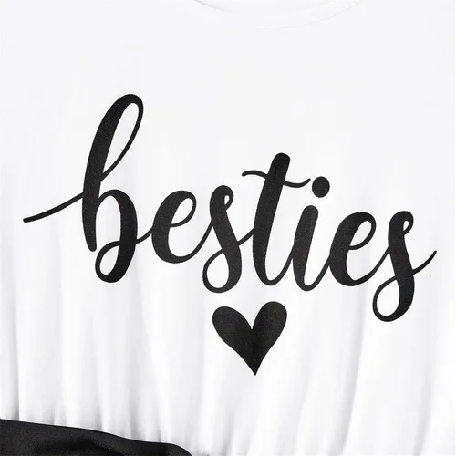 Miniatura 5 de PATPAT Mommy and Me Matching Short-Sleeve Cotton Solid Mesh Tulle Belted Long Dresses