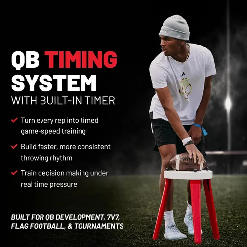 Miniatura 2 de Gamebreaker QB-TEE - Camiseta de entrenamiento de mariscal de campo de fútbol con temporizador programable, zumbador ruidoso para interiores