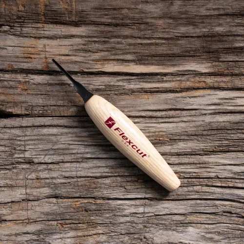 Miniatura 3 de Flexcut Herramienta de tallado de madera Micro V-Tool 45 grados 0.059 in Cuchilla de corte de acero de alto carbono 1095 afilada para trabajos