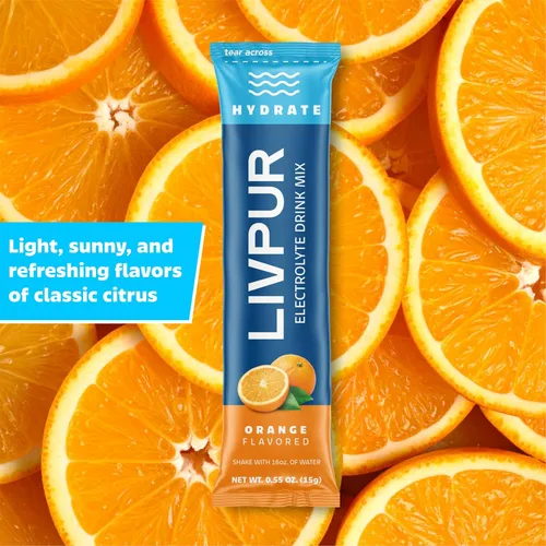 Miniatura 3 de LIVPUR Mezcla de Bebida con Electrolitos, Polvo de Hidratación Instantánea con Vitamina C, B6, B12 y Aminoácidos Esenciales para Apoyo Muscular