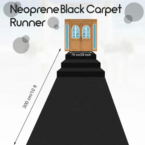 Miniatura 3 de Boao Alfombra de pasillo de neopreno reutilizable de 10 x 2,3 pies, alfombra de piso de plástico antideslizante con respaldo de goma para pasillo