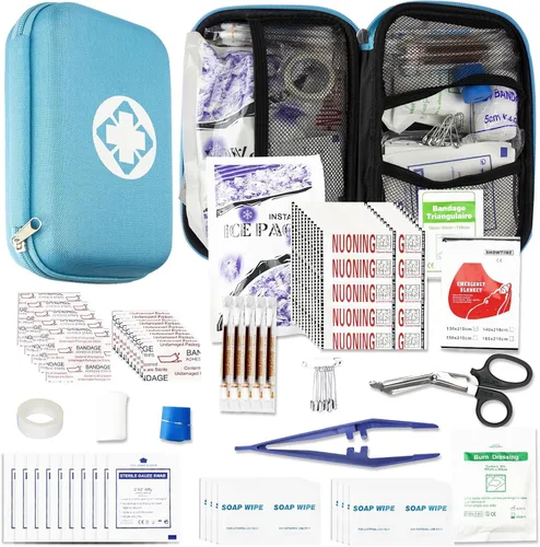 Miniatura 8 de Kit de primeros auxilios para automóvil de 276 piezas, tamaño de viaje, para viajes de negocios, kit compacto de primeros auxilios de emergencia