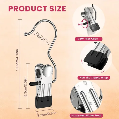 Miniatura 6 de 12 paquetes de perchas para pantalones con clip, organizador de leggings para colgar en el armario, perchas para pantalones de yoga que ahorran