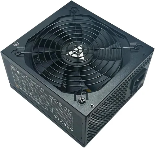 Apevia ATX-PR600W Prestige 600W 80+ Gold Certificado, Cumplimiento RoHS, Fuente de alimentación ATX para juegos con PFC activo