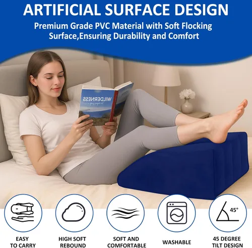 Miniatura 3 de Almohada de pierna inflable para después de la cirugía – Almohada de elevación de pierna para dormir de lado, hinchazón y circulación, almohada