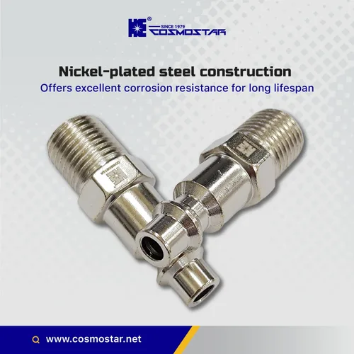 Miniatura 4 de COSMOSTAR Industries - Enchufe de aire MNPT de acero de 1/4 de pulgada, enchufe de 1/4 de pulgada y conector NPT de 1/4 pulgadas, enchufes