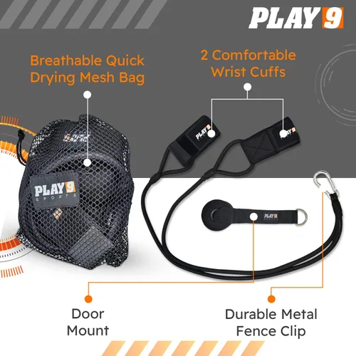 Miniatura 2 de Play 9 Deportes Resistencia Ejercicio Bandas de Activación de Béisbol Elástico Entrenamiento Atletas Equipo Bandas Negro