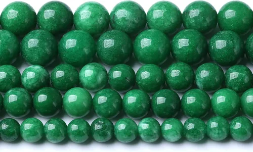 Miniatura 61 de 36 cuentas de calcedonia de jade rojo natural de 25/64 pulgadas (0.394 in), redondas sueltas, piedras preciosas energéticas curativas, para hacer