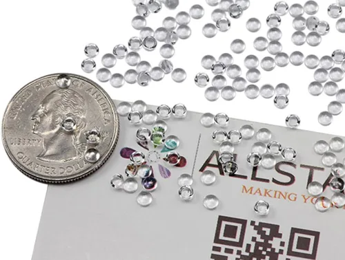 Allstarco Cabujones acrílicos redondos transparentes de 0.118 in, gemas de plástico para hacer joyas, aretes de bricolaje, colgantes - 200 piezas