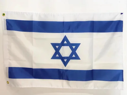 Nacilerto Bandera de Israel de 2 x 3 pies, colores vivos, doble costura de poliéster, banderas nacionales israelíes con 2 ojales de latón. (Israel 2