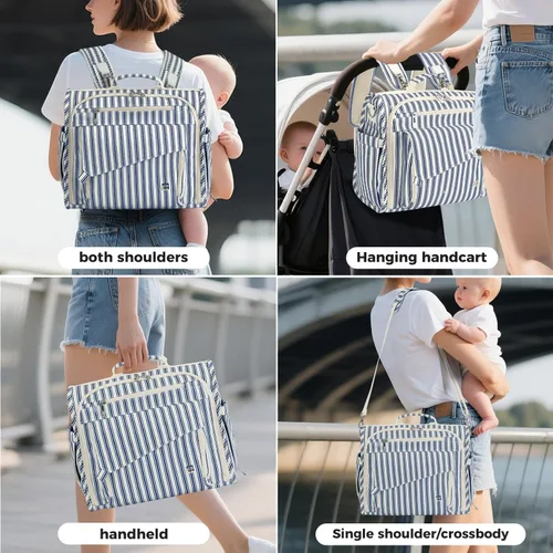 Miniatura 5 de ALLCAMP - Bolsa de pañales grande, cochecito de bebé, convertida en una bolsa de mano
