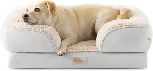 Town & Country Everyday CuddleTown Cómoda Cama Sofá para Mascotas con Refuerzo Sólido, Espuma Tipo Caja de Huevos de Apoyo y Calmante, Base Gris