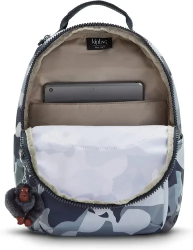 Miniatura 10 de Kipling Mochila pequeña Seoul para mujer, duradera, correas acolchadas para el hombro con funda para tableta, bolsa, Firma Emb, Mochila para tableta