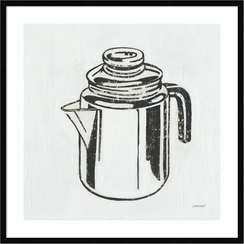 Miniatura 10 de Amanti Art Lienzo decorativo para pared enmarcado de 24 x 24 pulgadas, cafetera retro (cocina) por Kathrine Lovell, arte de pared de cocina