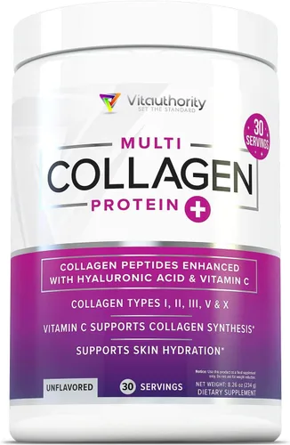 Miniatura 8 de Proteína de colágeno múltiple + creatina 0.18 oz de monohidrato de creatina con colágeno tipos I, II, III, V y X Apoyo para el cabello, la piel