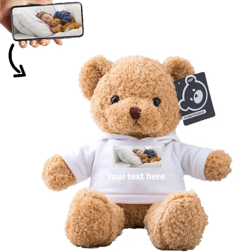 Miniatura 10 de Oso de peluche personalizado con texto + foto, oso de San Valentín, animales de peluche, juguetes de peluche como regalos personalizados para Negro